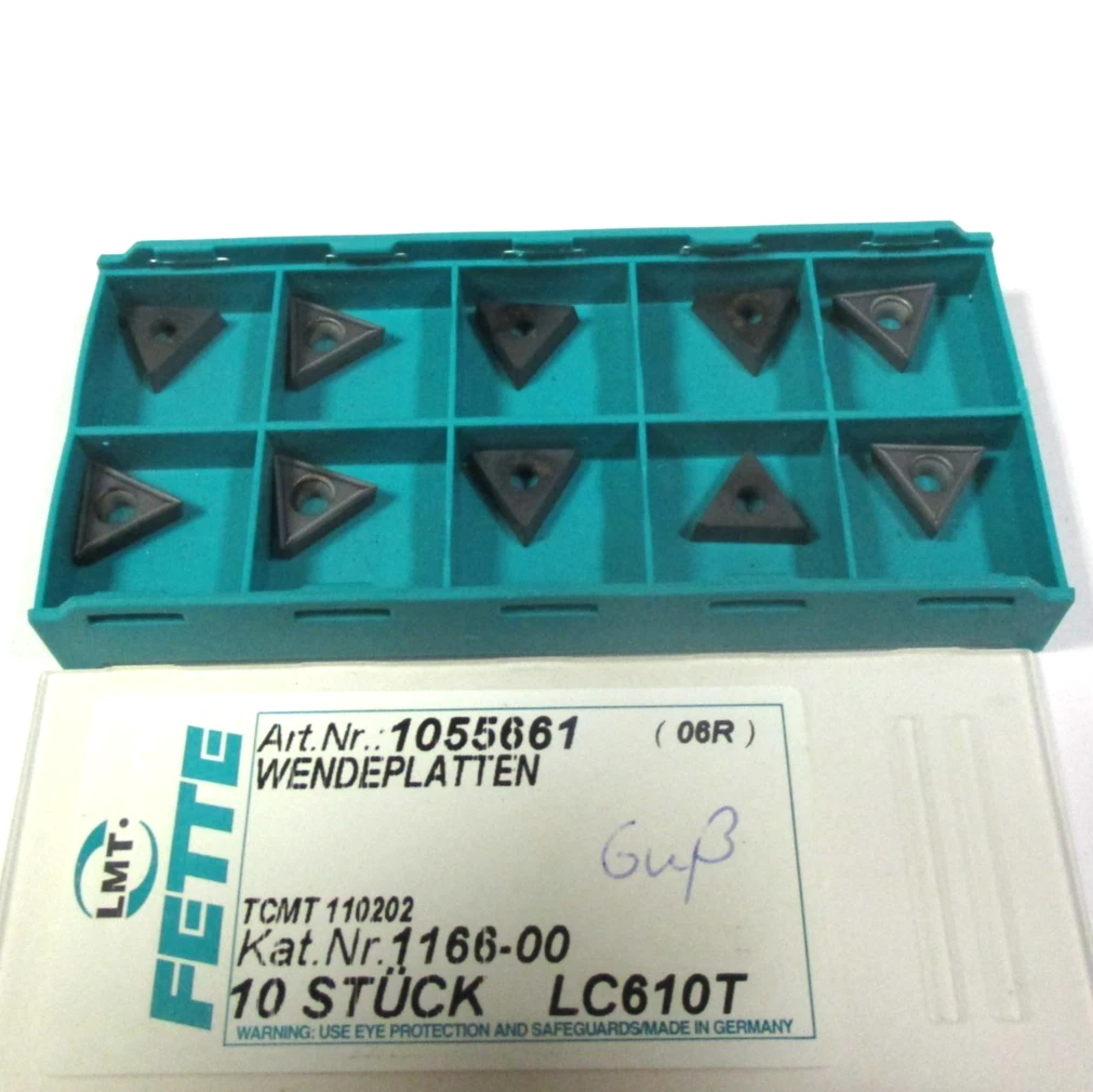 10 FETTE Wendeplatten zum Drehen / Bohren TCMT 110202 LC610T Neu H60464