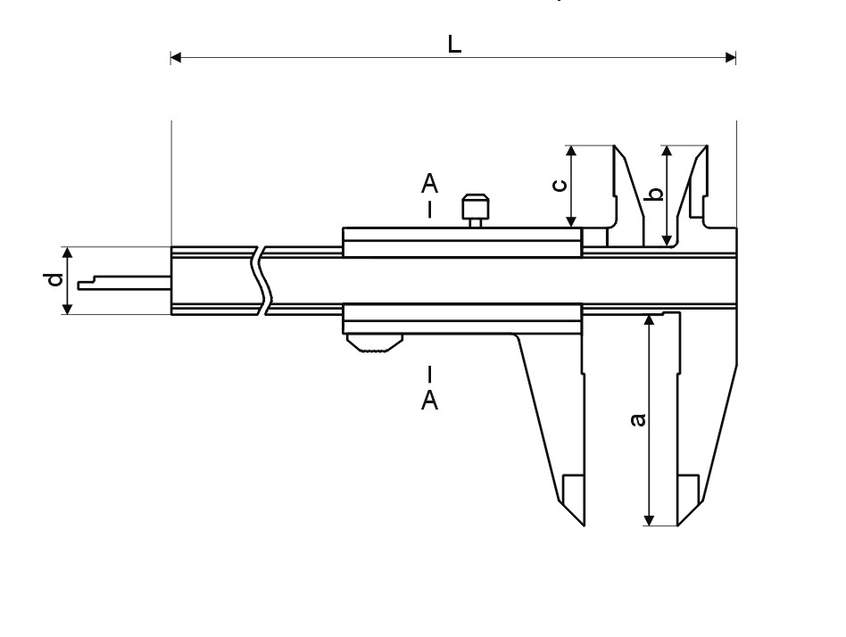 Taschen-Messschieber - rostfreier Stahl - für Linkshänder 
