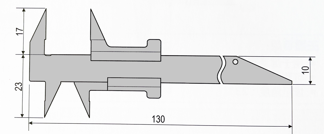 Klein-Messschieber - Messspitze gekrümmt