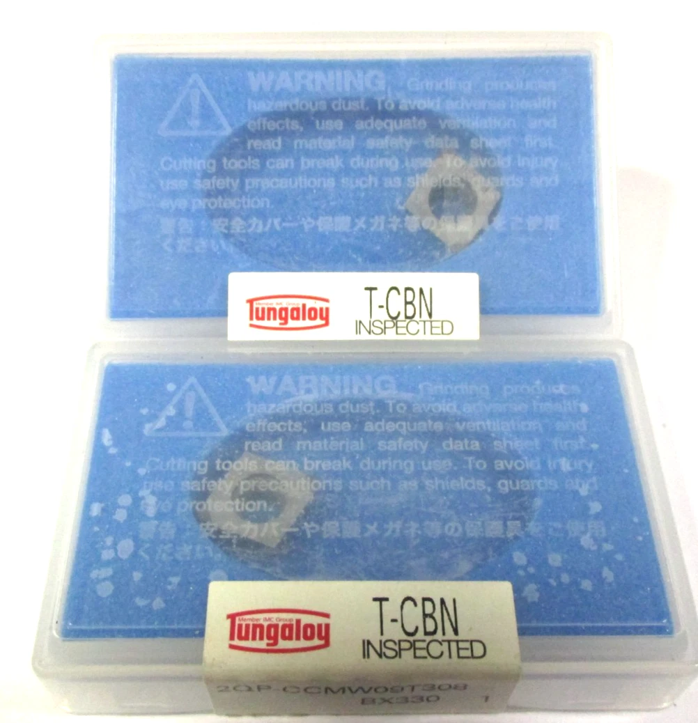 2x TUNGALOY CBN Wendeplatte zum Drehen 2QP CCMW 09T308 BX330 2-seitig Neu H60572