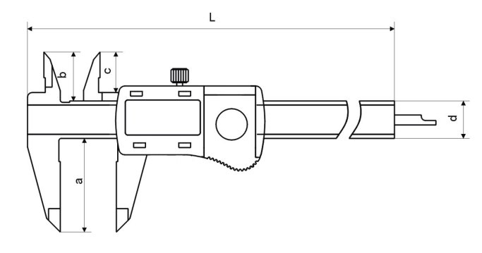 Digital-Taschen-Messschieber 150 mm - Metallgehäuse DIN 862 - Mit Kalibrierschein