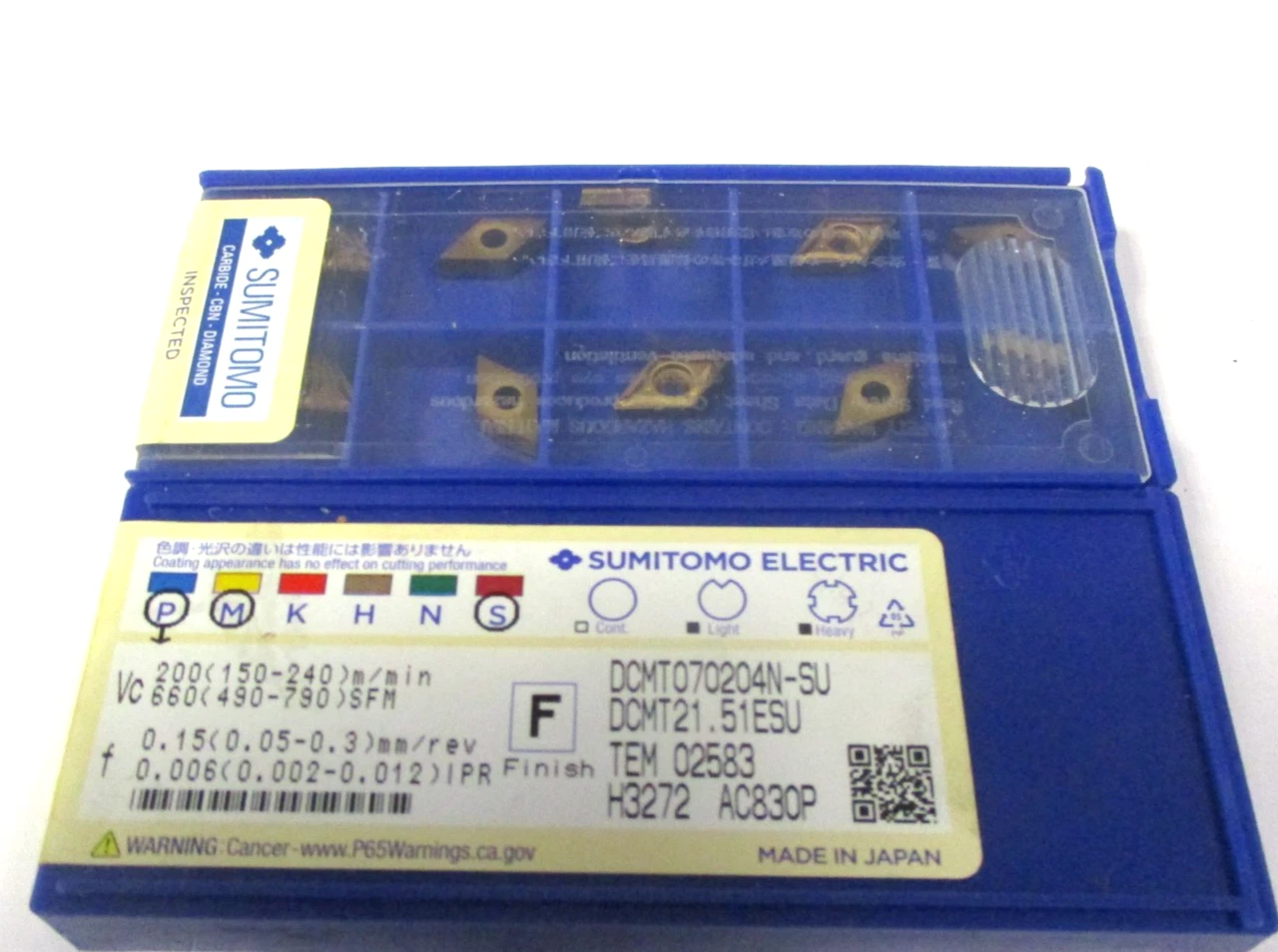 10 SUMITOMO Wendeplatten zum Drehen DCMT 070204 N-SU AC830P Neu H60873