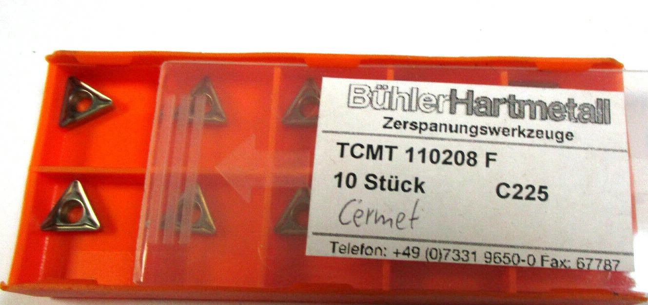 10 BÜHLER Wendeplatten Cermet TCMT 110208 C225 Neu H41643