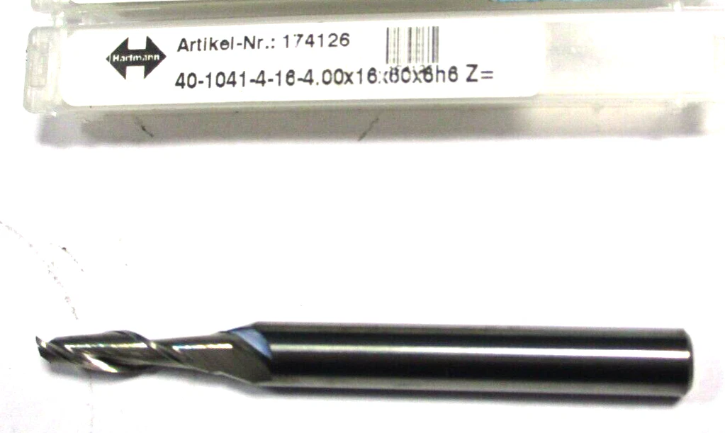 HAM HARTMANN VHM Schaftfräser lang Ø4,0 40-1041-4-16-4x16x60x6h6 Z=2 Neu D5023