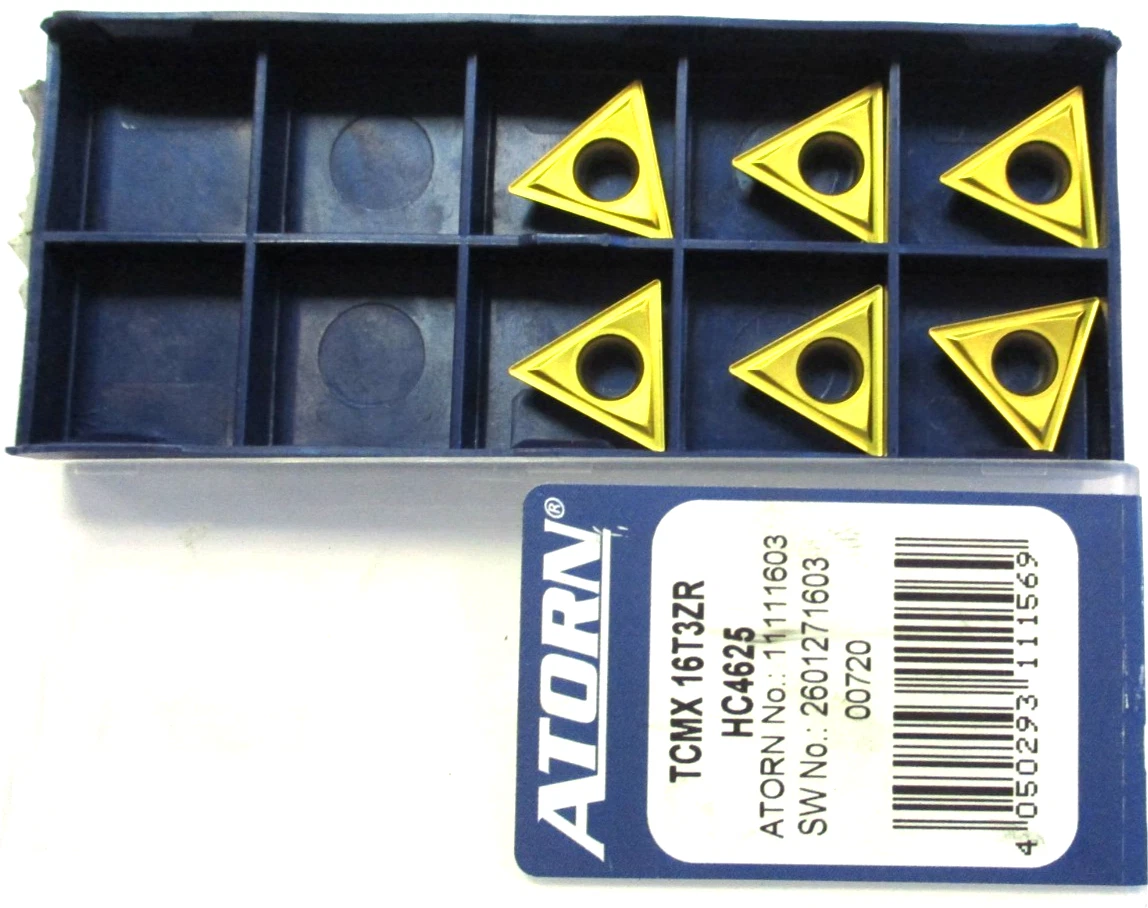 6 ATORN Wendeplatten zum Fräsen TCMX 16T3ZR HC4625 Neu D6880
