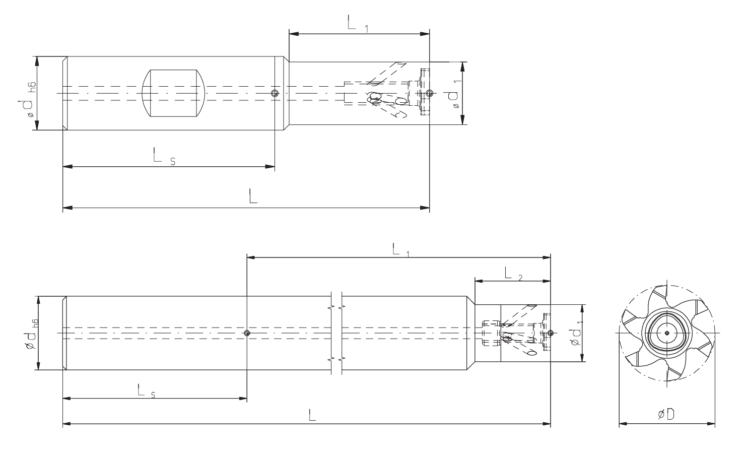 Zirkular-Fräskörper Typ P25 mit polygonalem Plattensitz