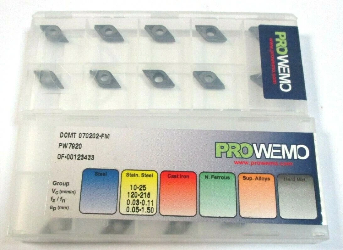 10 PROWEMO Wendeplatten zum Drehen DCMT 070202 -FM PW7920 für Edelstahl L26822