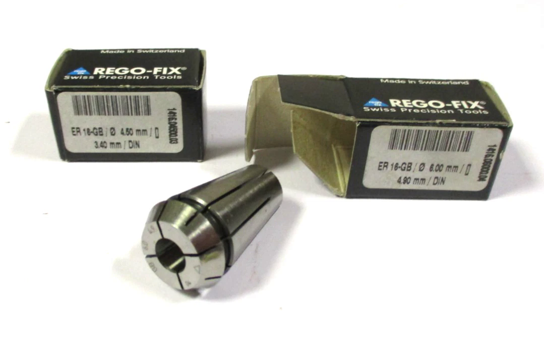 2x REGO-FIX Gewinde Spannzange ER16 -GB Ø4,5 x ▢3,4 mm + Ø6,0 x ▢4,9 Neu H62140