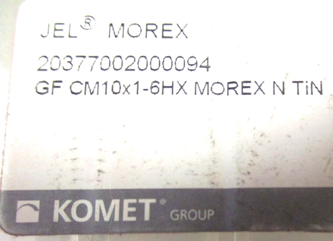 KOMET/JEL MOREX Gewindeformer HSS GF CM10 x1 6HX MOREX N TiN Neu D4938