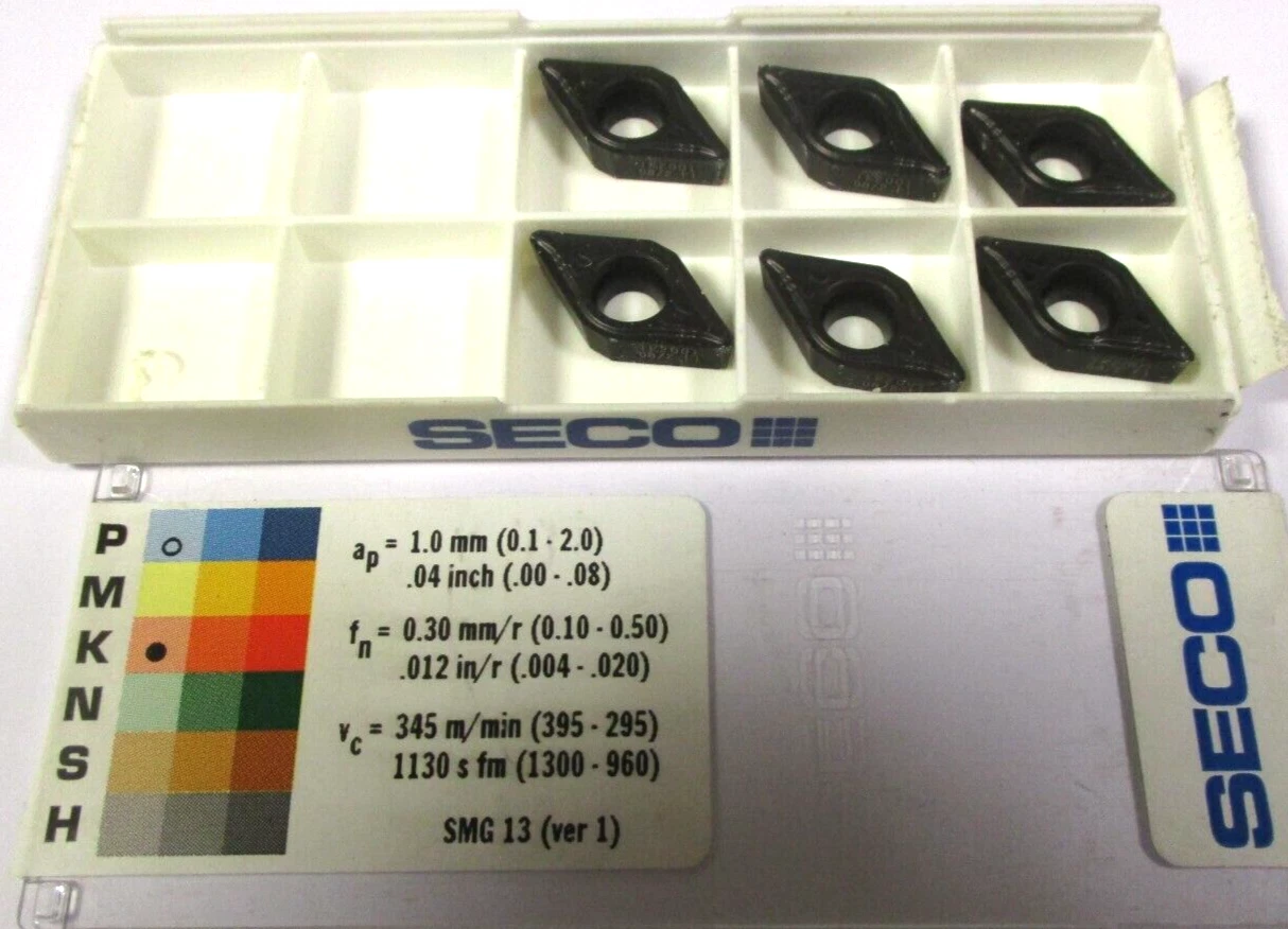 6 SECO Wendeplatten zum Drehen DCMT 11T308 F1 TK2001 Neu H57661