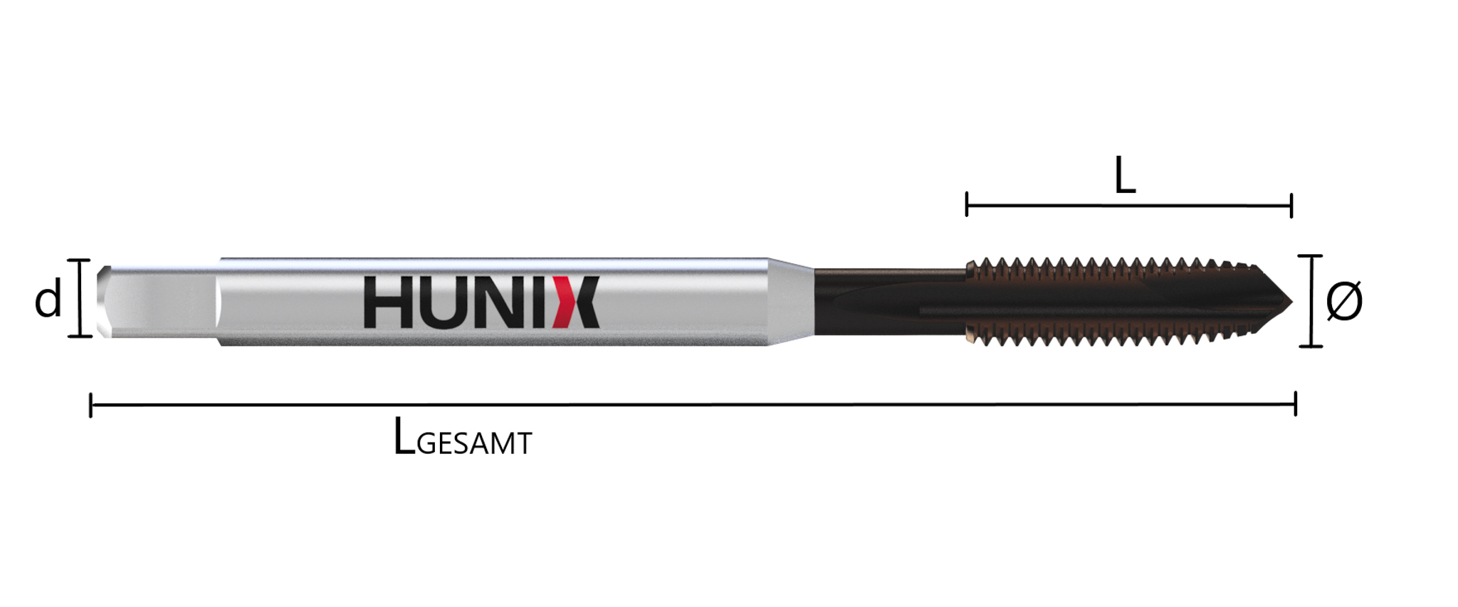 HUNIX Maschinen-Gewindebohrer HSSE-PM DIN 371 - Metrisches Regelgewinde 