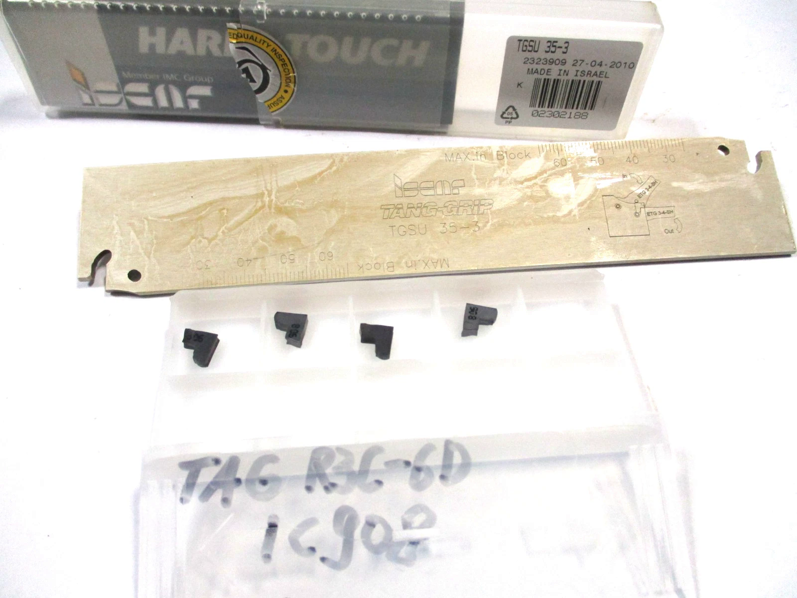ISCAR WSP Stechschwert Stechhalter TGSU 35-3 + 4x WSP TAG R3C-6D IC908 Neu D6175