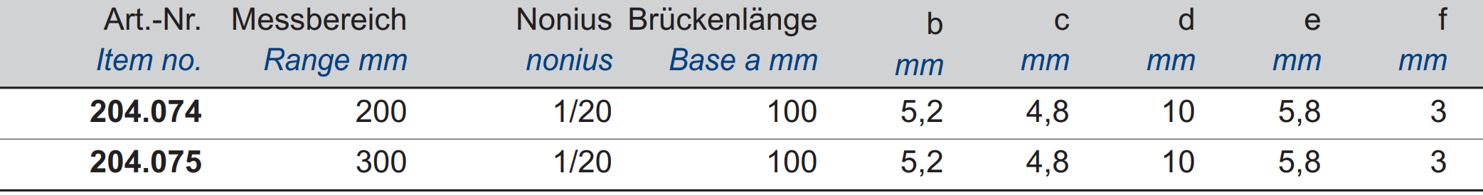 Tiefen-Messschieber - Doppelhaken - umsteckbare Stange