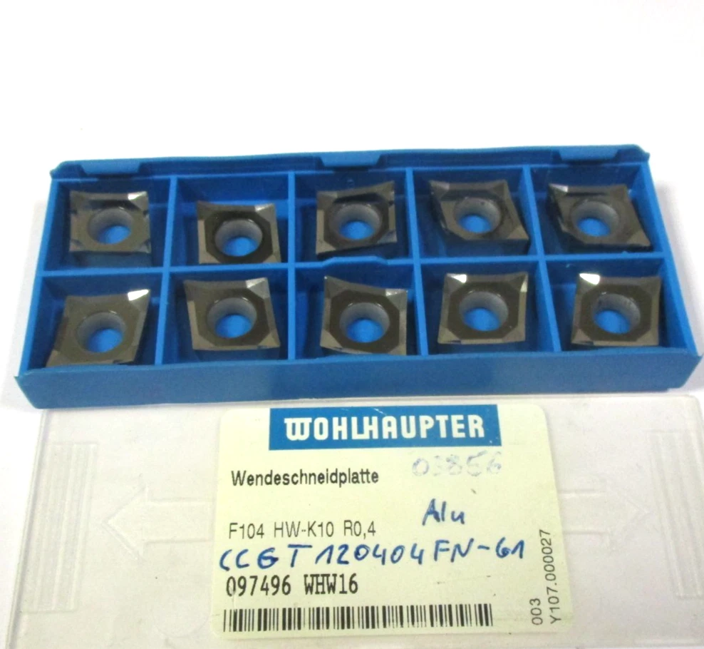 10 WOHLHAUPTER Wendeplatten Bohren CCGT 120404 FN-61 F104 R0,4 WHW16 ALU H60412