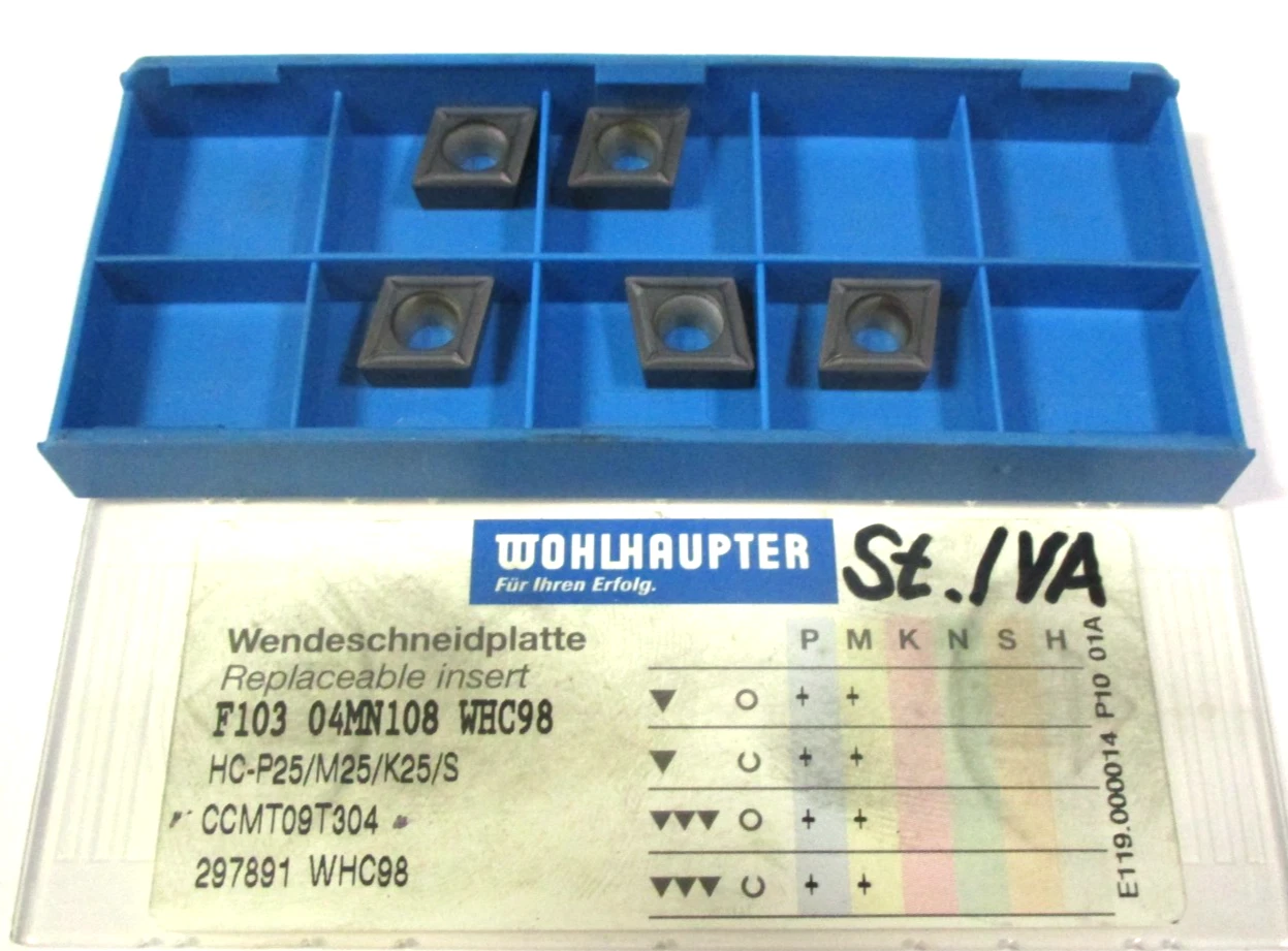 5 WOHLHAUPTER Wendeplatten Bohren / Drehen CCMT 09T304 F103 04MN108 WHC98 H60971