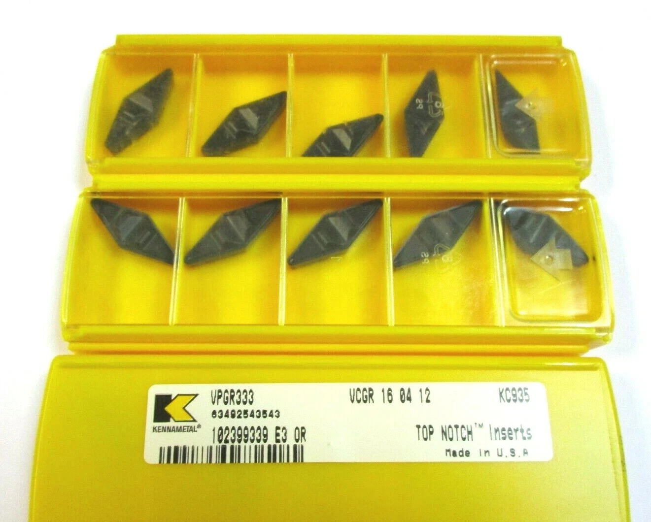 10 KENNAMETAL Wendeplatten zum Drehen VCGR 160412 KC935 Neu H45121