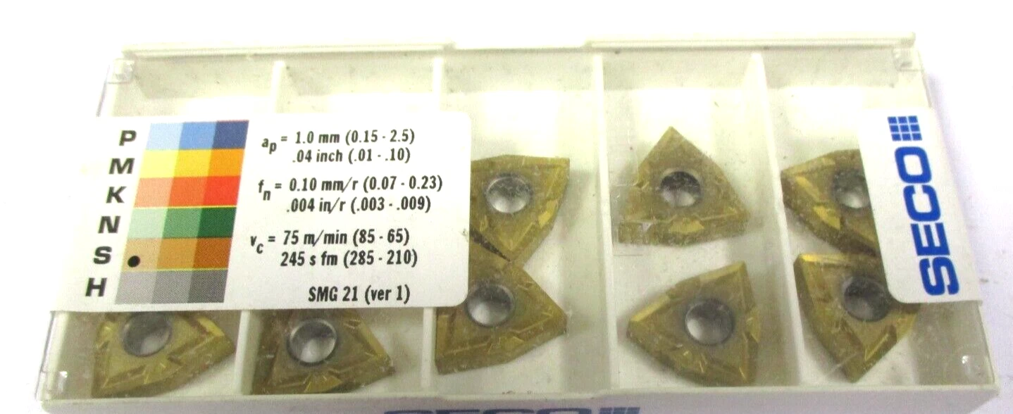 10 SECO Wendeplatten zum Drehen WNGG 080404 MF1 TS2000 Neu H58151