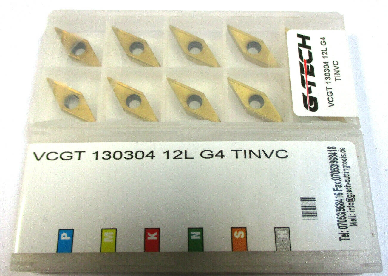 10 G-TECH Wendeplatten zum Drehen VCGT 130304 12L G4 TINVC = P40 Neu H36477