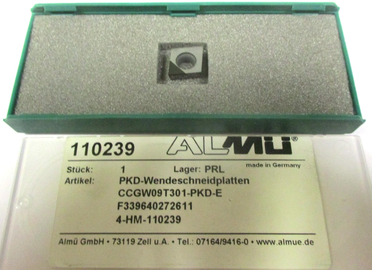 ALMÜ PKD Wendeplatte zum Drehen / Bohren CCGW 09T301 -PKD-E Neu H60457