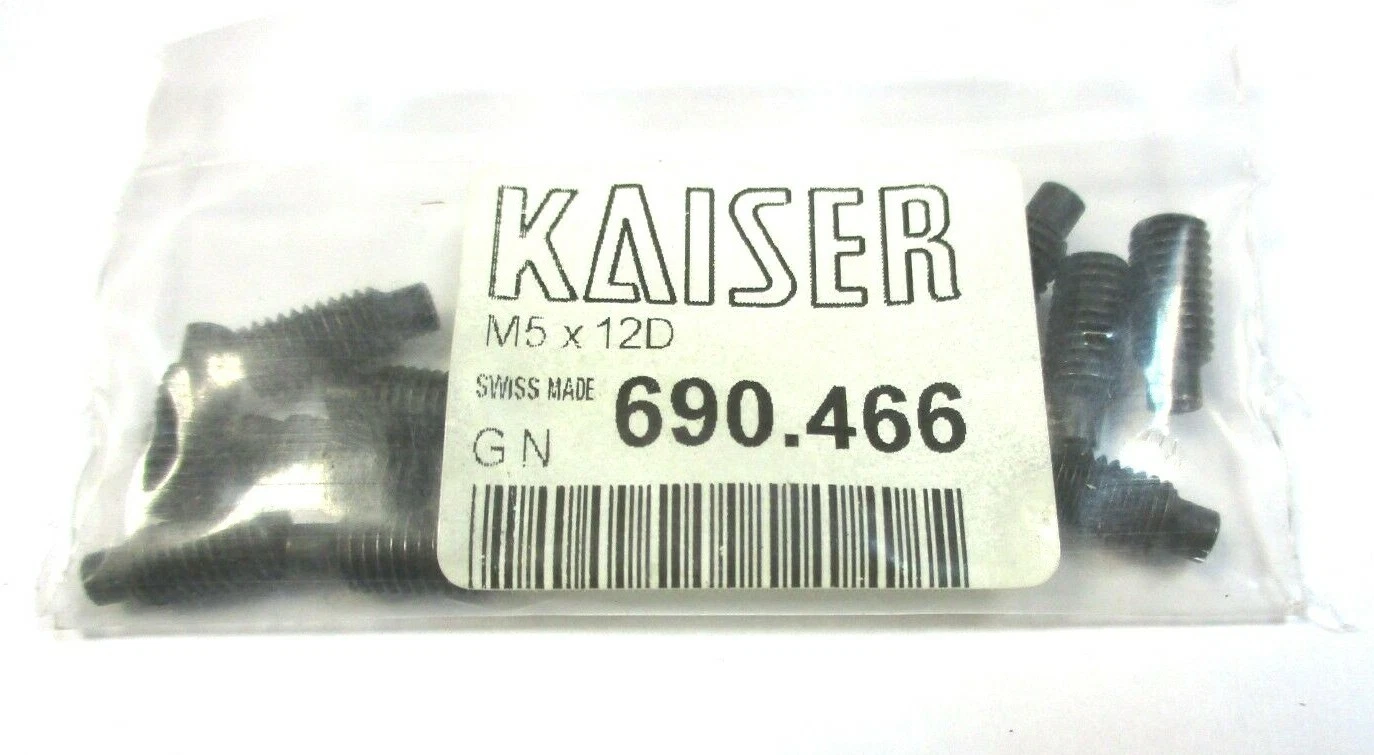 10x KAISER Gewindestift f. Drehhalter M5 x 12D 690.466 Neu A6080