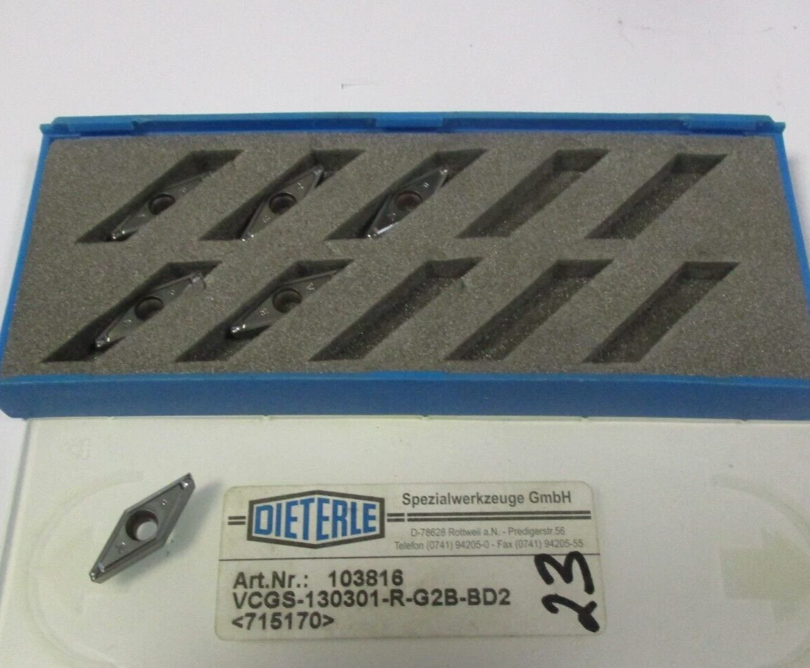 6 DIETERLE Wendeplatten zum Drehen VCGS 130300 -R-G2B-BD2 715170 Neu H57413