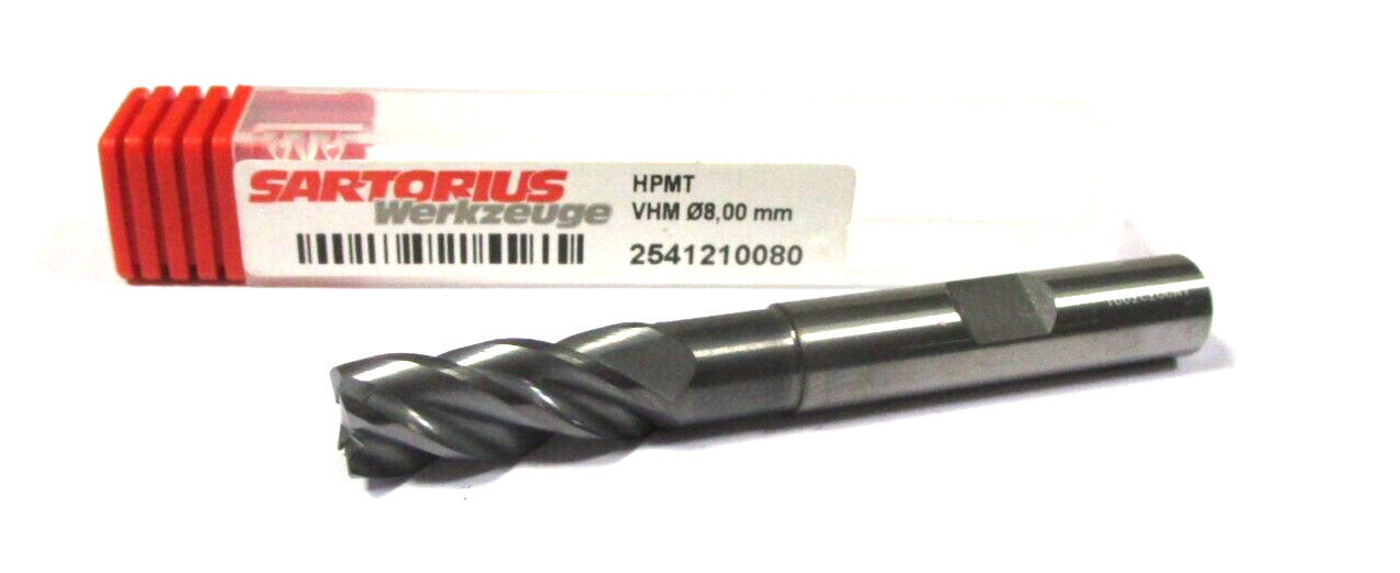 SARTORIUS VHM Schaftfräser HPMT Ø8,0 x20/30x54 Z=4 HB 2541210080 Neu TH54383