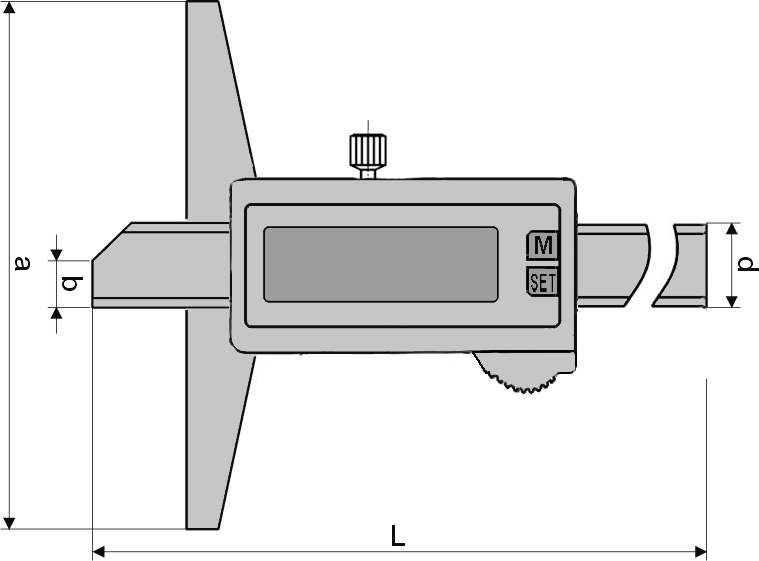 Digital-Tiefen-Messschieber - IP67 Schutz - DIN 862