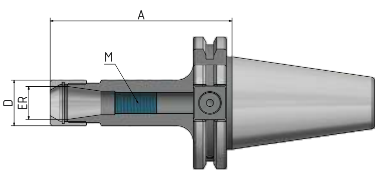 SK40 - Mini - ER - Spannzangenfutter - DIN 69871 AD/B