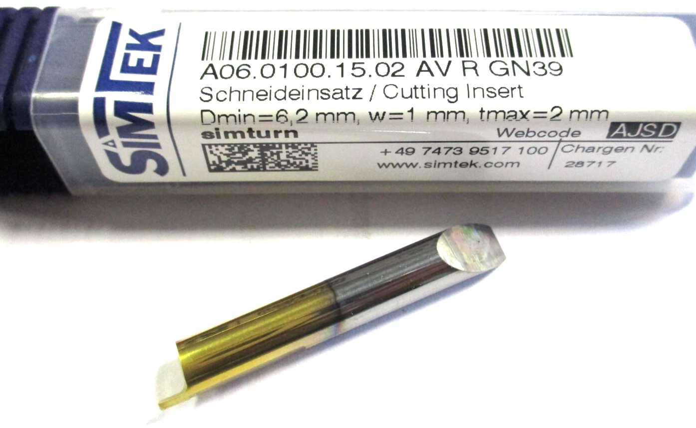 SIMTEK VHM Mini Bohrstange A06.0100.15.02 AV R GN39 Dmin=6,2 Schneideins. D5365