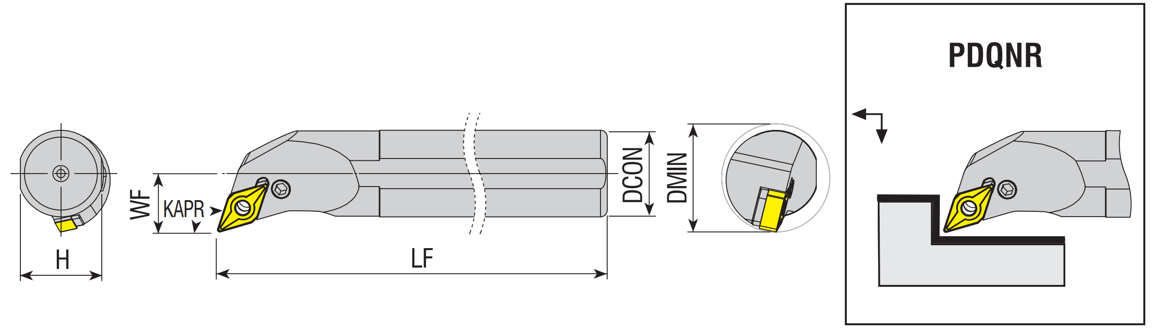 Bohrstangen PDQNR / PDQNL