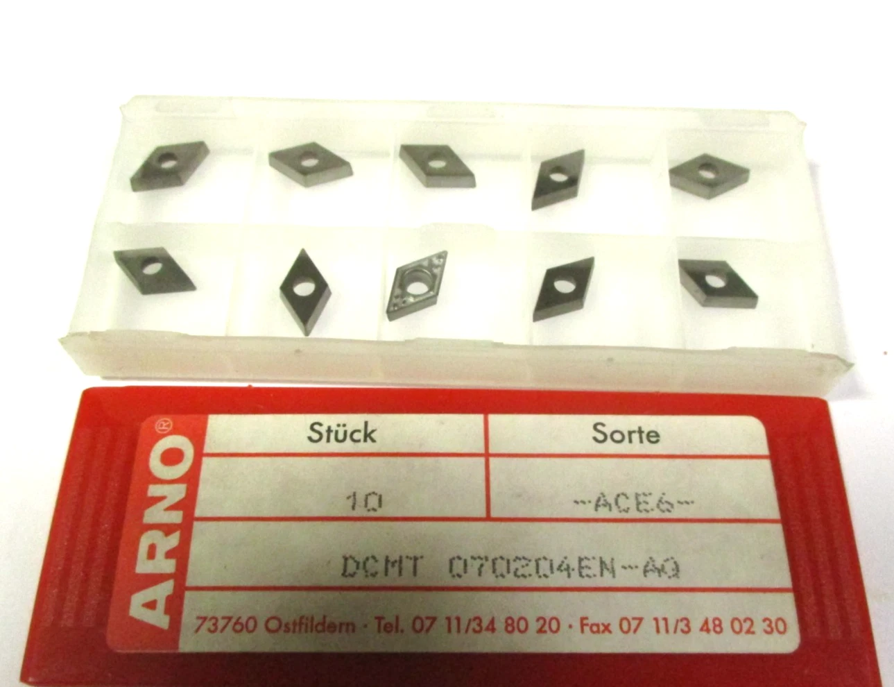 10 ARNO Wendeplatten zum Drehen DCMT 070204 EN -AQ ACE6 Neu H59598
