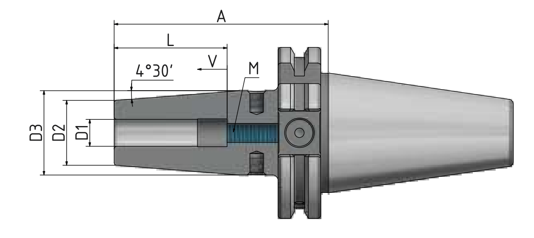 SK40 - Schrumpffutter 4,5° - DIN 69871 AD/B