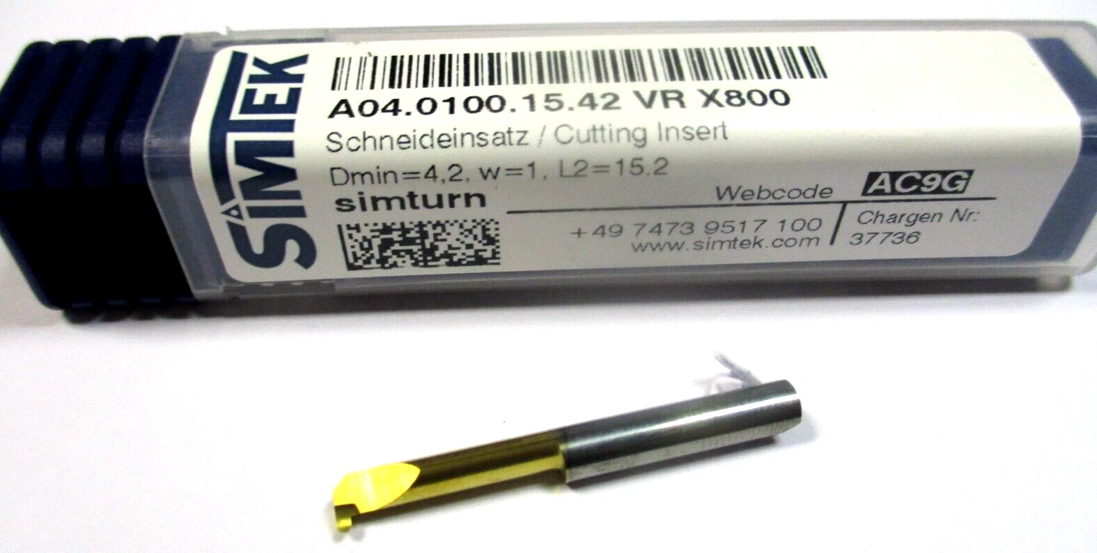 SIMTEK VHM Bohrstange A04.0100.10.15.42 VR X800 Neu Schneideinsatz D0962