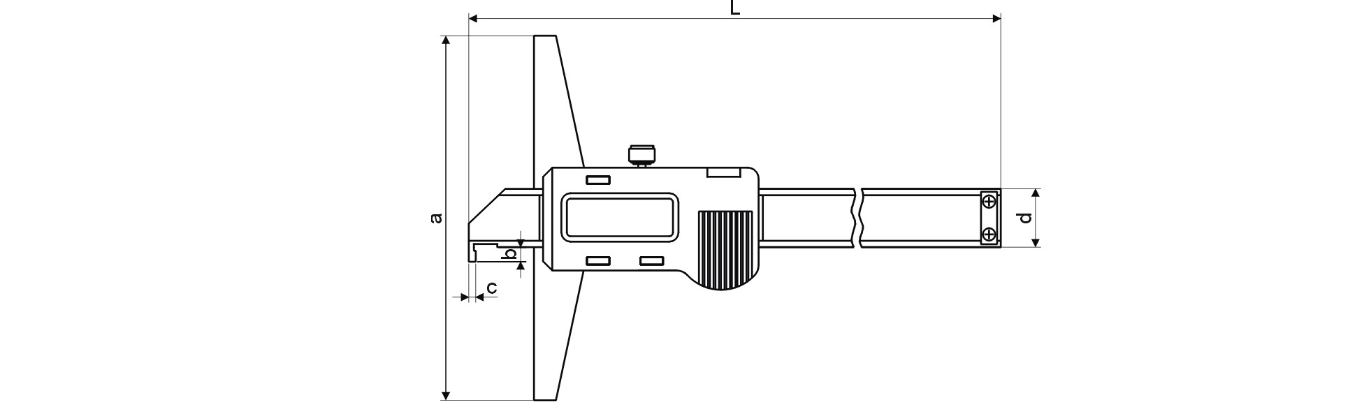 Digital-Tiefen-Messschieber - 1000 mm - mit Haken