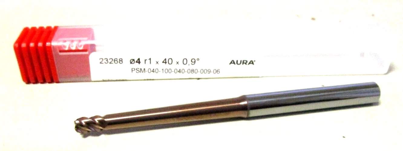 AURA VHM Torusfräser lang Ø4 R1 x40x0,9° Neu H57346