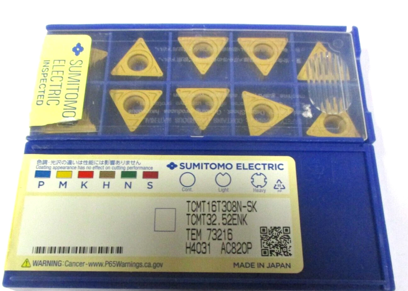 10 SUMITOMO Wendeplatten zum Drehen TCMT 16T308 N-SK AC820P Neu H56131