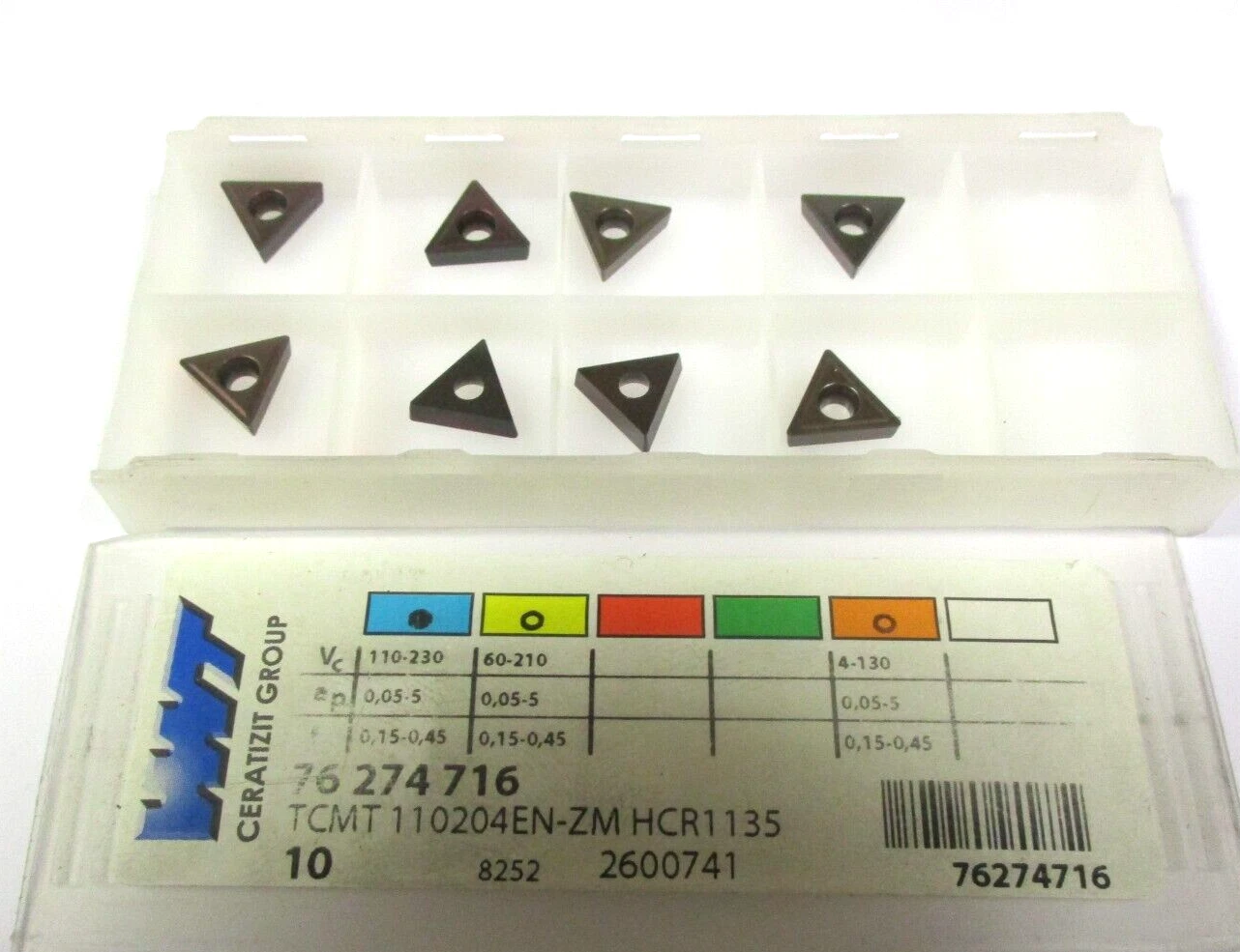 8 WNT Wendeplatten zum Drehen TCMT 110204 EN-ZM HCR1135 76 274 716 Neu H57100
