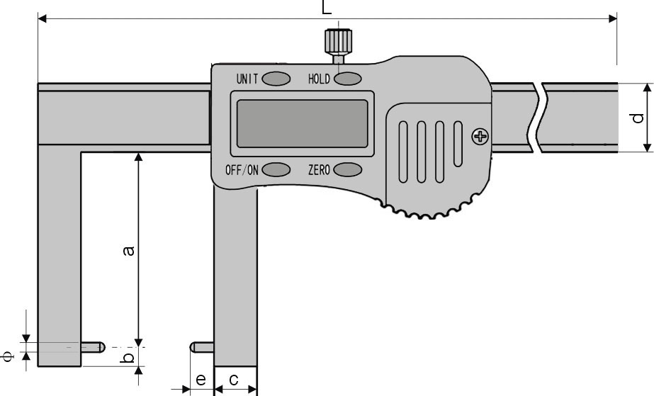 Digital-Außen-Nuten-Messschieber - Mit Stiften