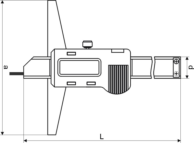 Digital-Tiefen-Messschieber - Stiftspitze - Metallgehäuse