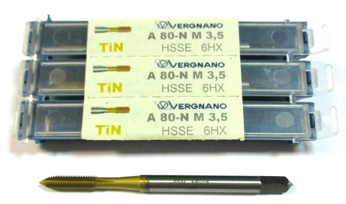 3x VERGNANO Gewindeformer HSSE A80-N M3,5 6HX TiN Neu H28946