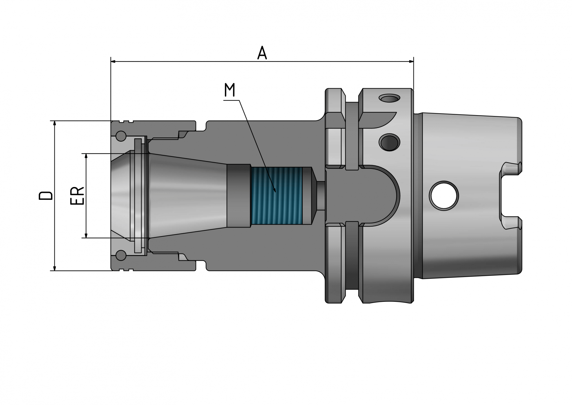 HSK 63 F Zentrisches Spannzangenfutter GUHDO